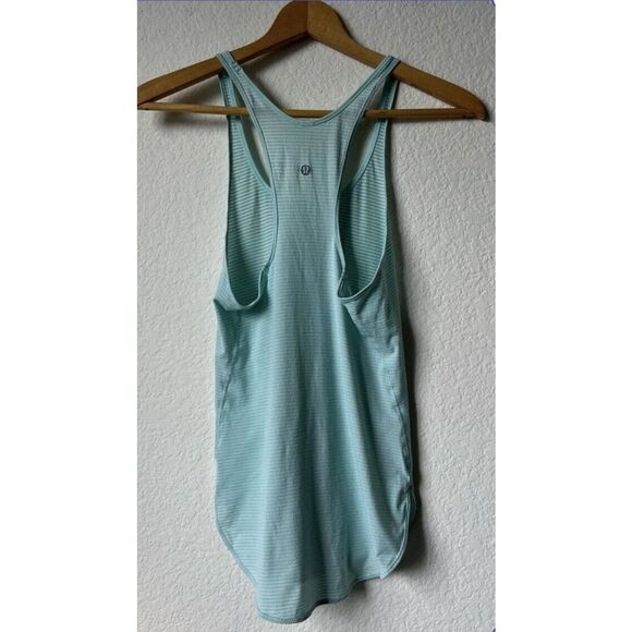 Lululemon Womens Size 6 Teal Cool Racerback Yoga Workout Tank Top - Picture 4 of 5